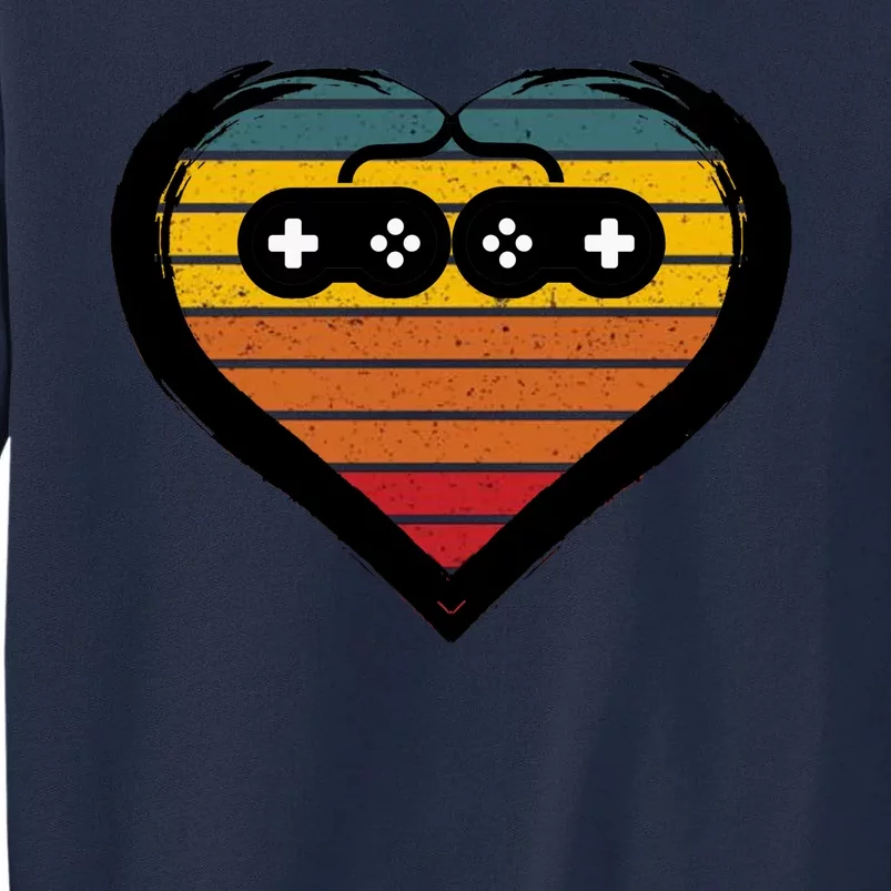 Retro Gamer Heart Tall Sweatshirt