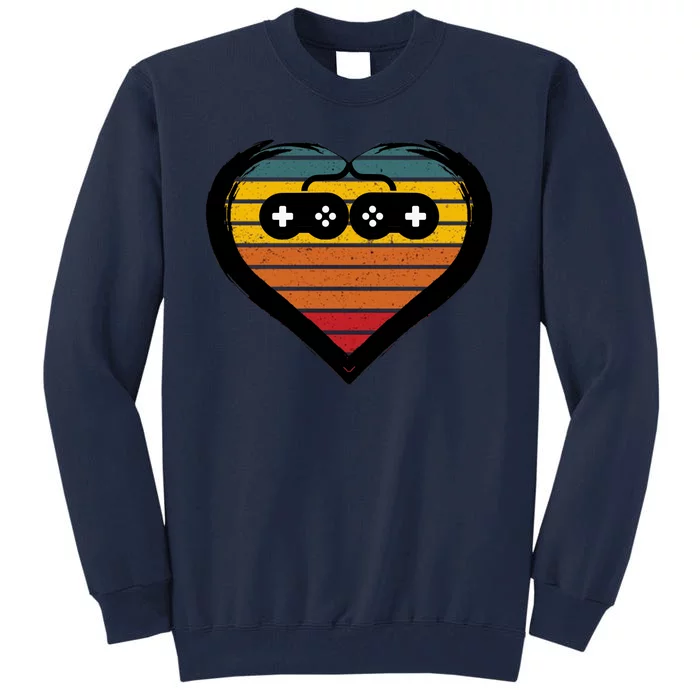 Retro Gamer Heart Tall Sweatshirt