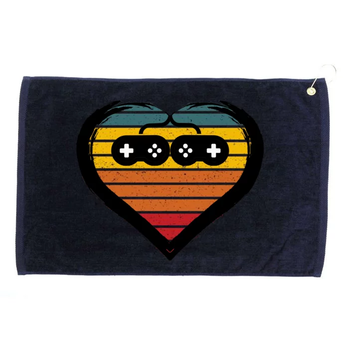 Retro Gamer Heart Grommeted Golf Towel