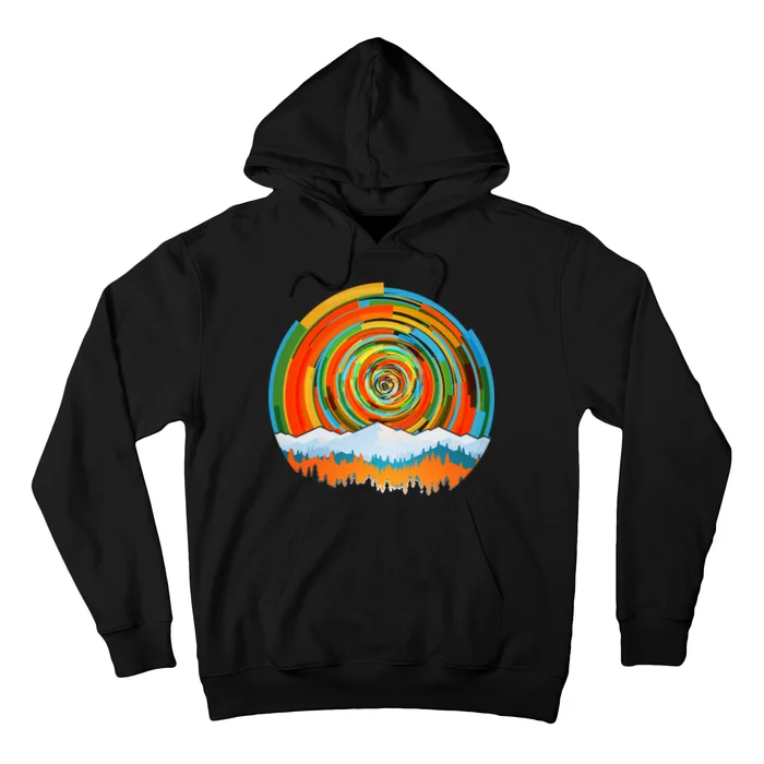 Retro Geometric Sunrise Hoodie