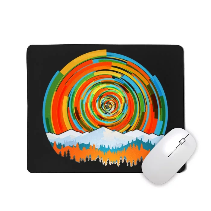 Retro Geometric Sunrise Mousepad