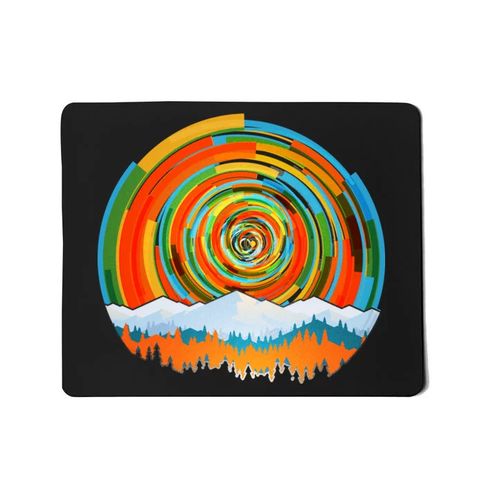 Retro Geometric Sunrise Mousepad