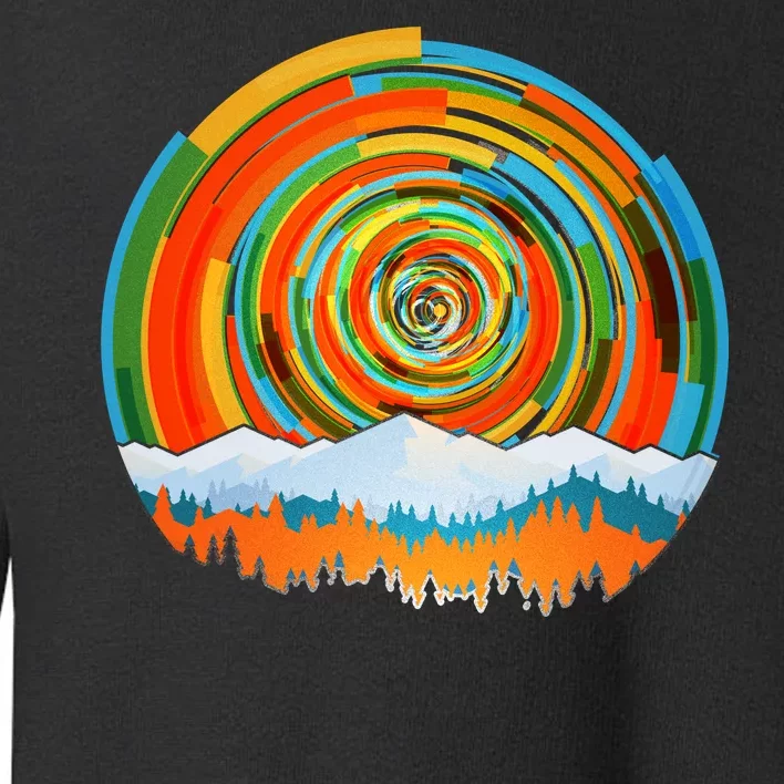 Retro Geometric Sunrise Toddler Sweatshirt