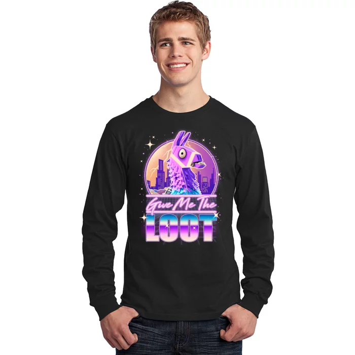 Retro Give Me the Loot Llama Loot Long Sleeve Shirt