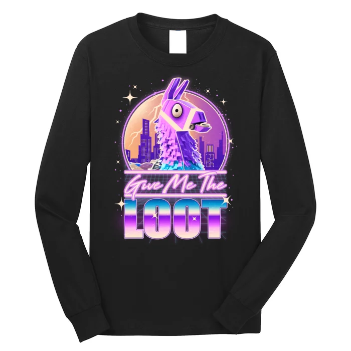 Retro Give Me the Loot Llama Loot Long Sleeve Shirt