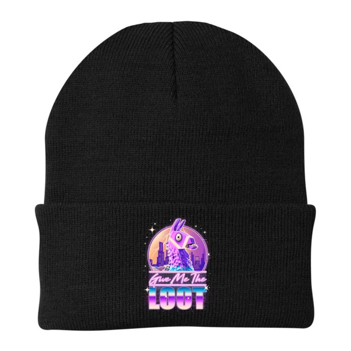 Retro Give Me the Loot Llama Loot Knit Cap Winter Beanie