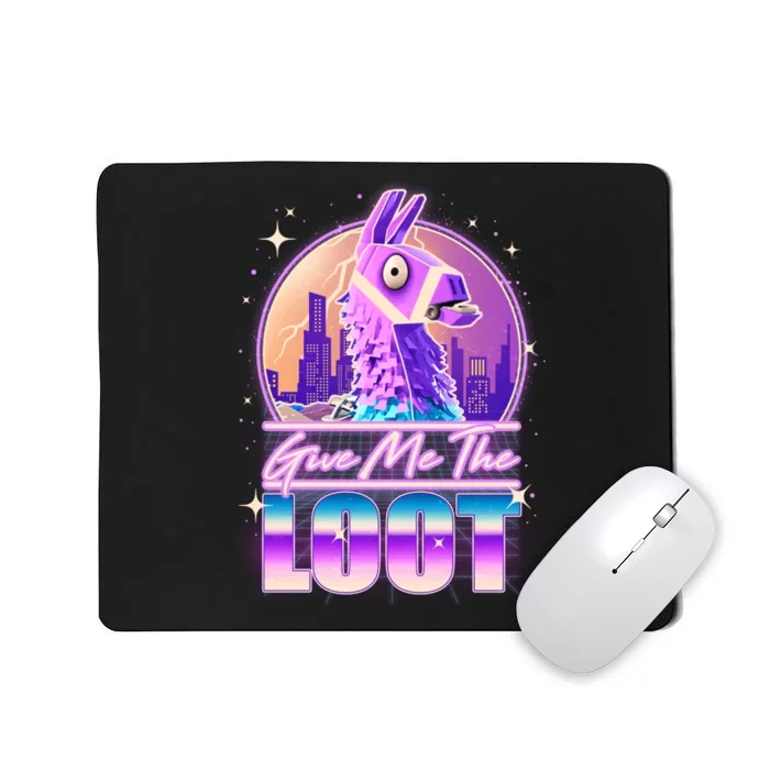 Retro Give Me the Loot Llama Loot Mousepad