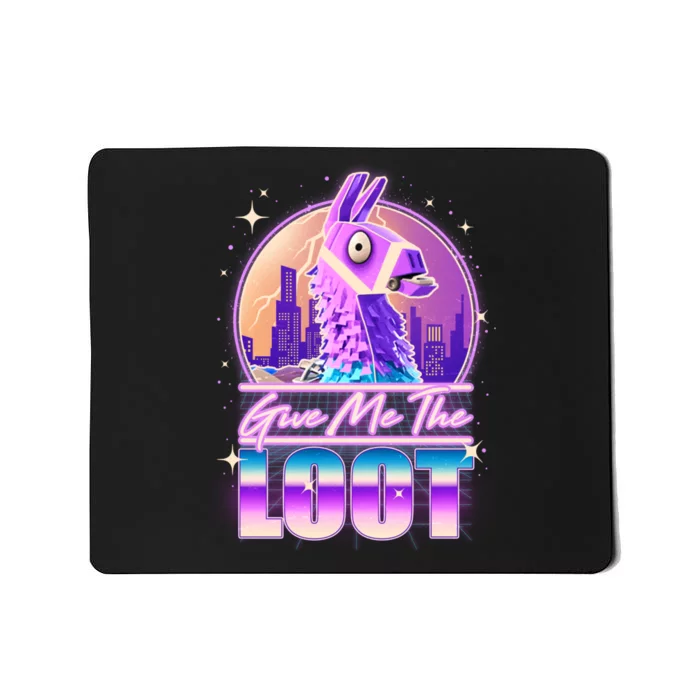 Retro Give Me the Loot Llama Loot Mousepad