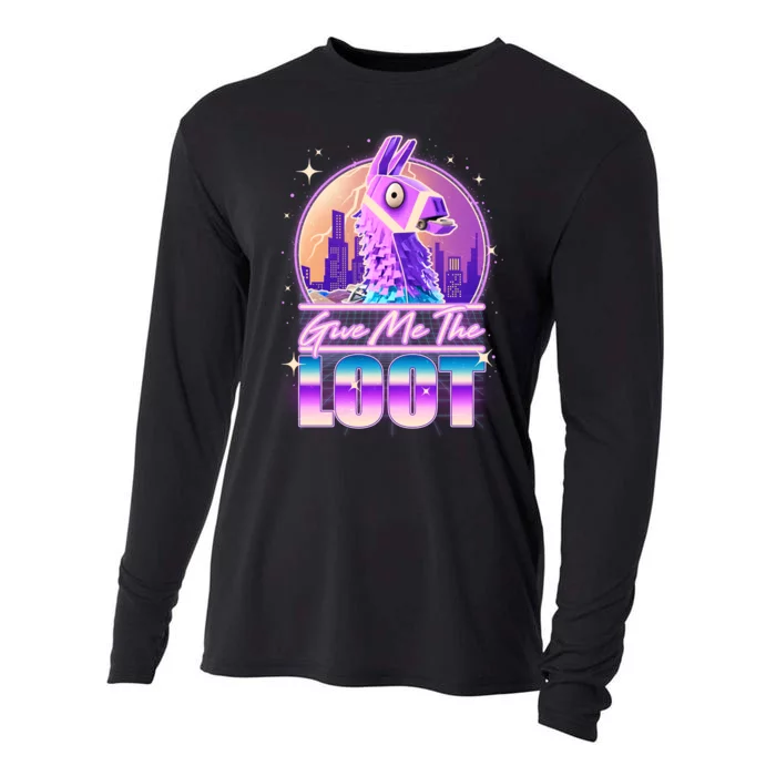 Retro Give Me the Loot Llama Loot Cooling Performance Long Sleeve Crew