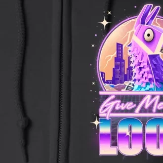 Retro Give Me the Loot Llama Loot Full Zip Hoodie