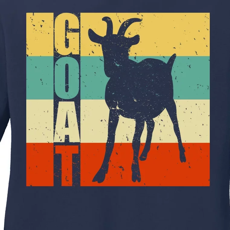 Retro Goat Ladies Long Sleeve Shirt