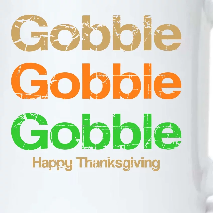 Retro Gobble Funny Thanksgiving Black Color Changing Mug