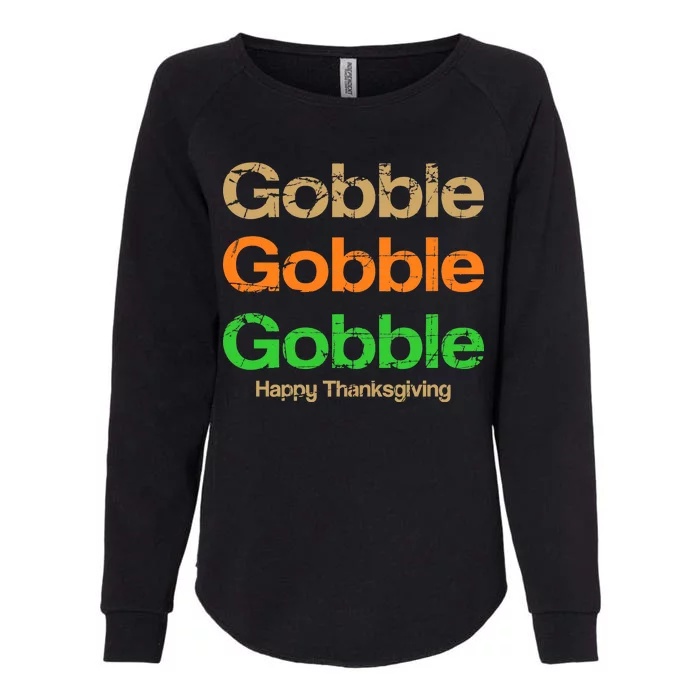 Retro Gobble Funny Thanksgiving Womens California Wash Sweatshirt