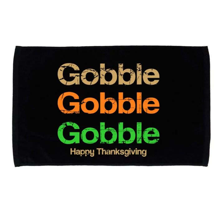 Retro Gobble Funny Thanksgiving Microfiber Hand Towel