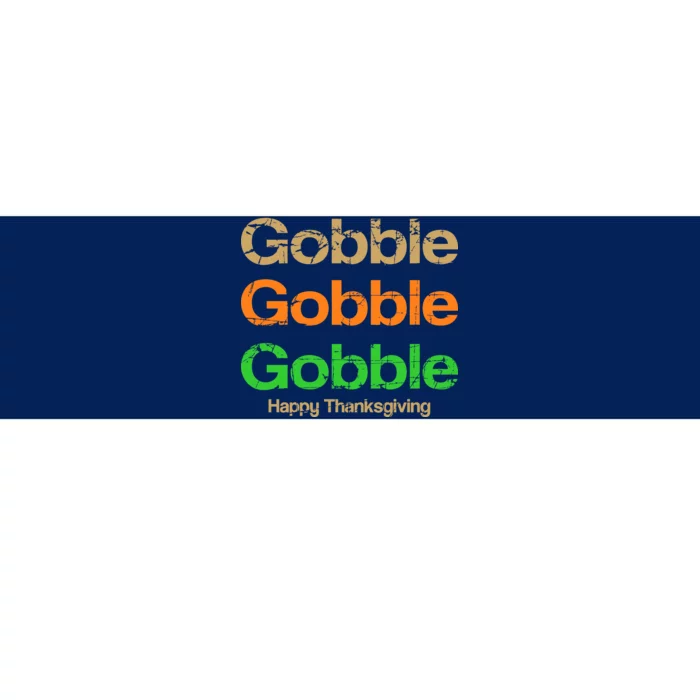 Retro Gobble Funny Thanksgiving Bumper Sticker