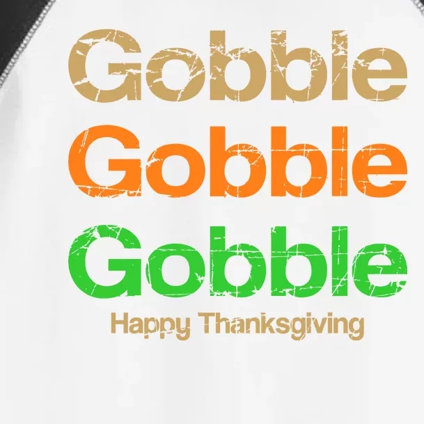 Retro Gobble Funny Thanksgiving Toddler Fine Jersey T-Shirt