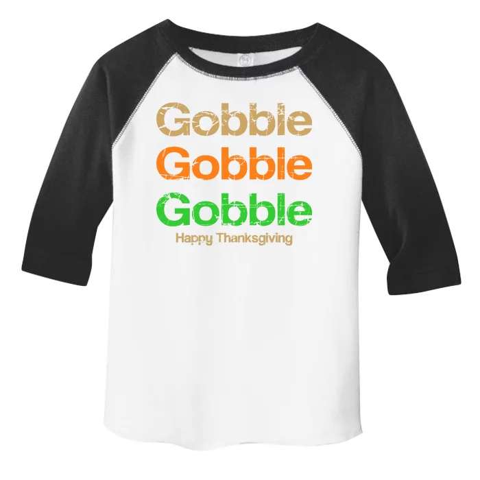 Retro Gobble Funny Thanksgiving Toddler Fine Jersey T-Shirt