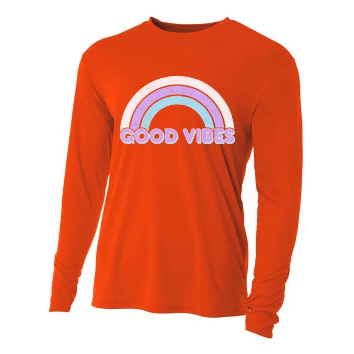 Retro Good Vibes Rainbow Cooling Performance Long Sleeve Crew