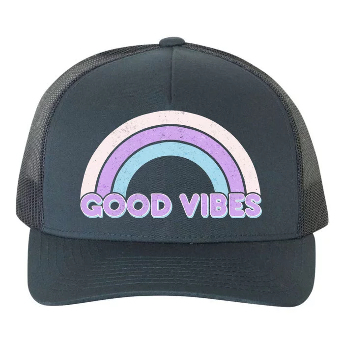 Retro Good Vibes Rainbow Yupoong Adult 5-Panel Trucker Hat