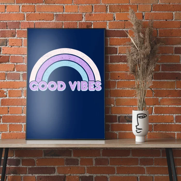 Retro Good Vibes Rainbow Poster