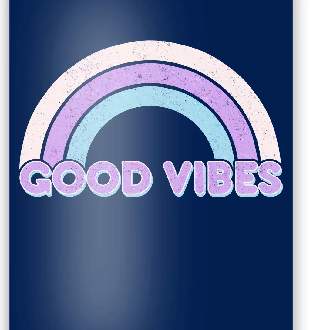 Retro Good Vibes Rainbow Poster