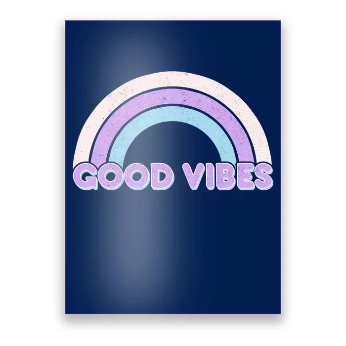 Retro Good Vibes Rainbow Poster