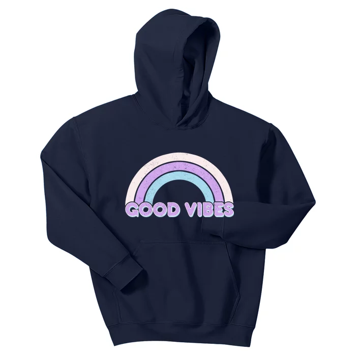 Retro Good Vibes Rainbow Kids Hoodie