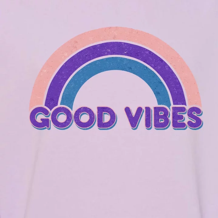 Retro Good Vibes Rainbow Garment-Dyed Sweatshirt