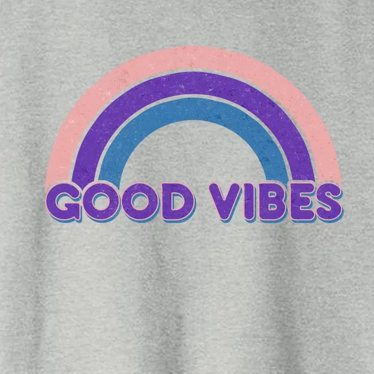 Retro Good Vibes Rainbow Women's Crop Top Tee