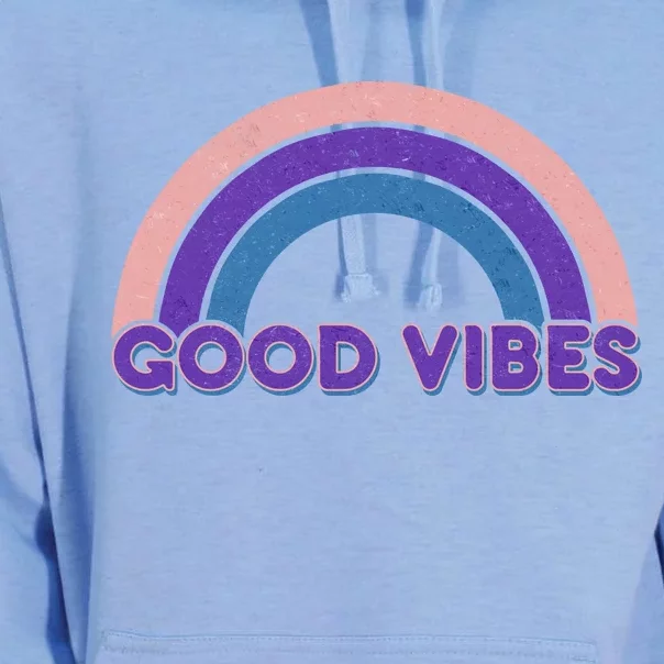 Retro Good Vibes Rainbow Unisex Surf Hoodie