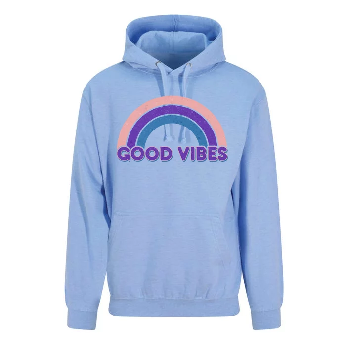 Retro Good Vibes Rainbow Unisex Surf Hoodie