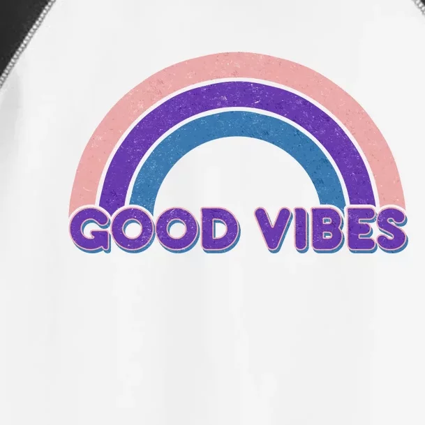 Retro Good Vibes Rainbow Toddler Fine Jersey T-Shirt