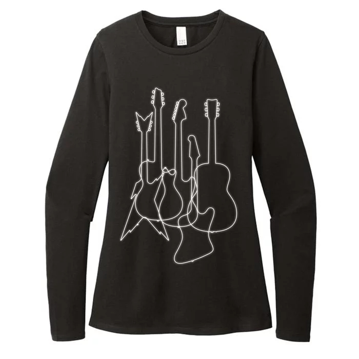 Retro Guitars Womens CVC Long Sleeve Shirt