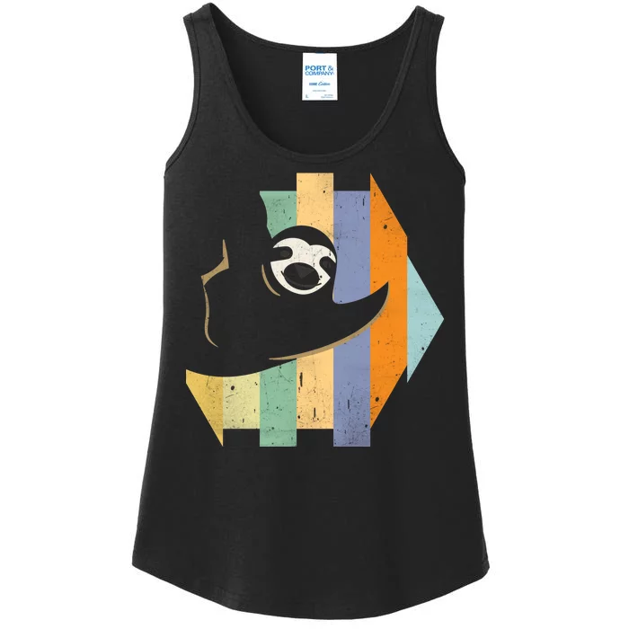 Retro Hanging Sloth Ladies Essential Tank