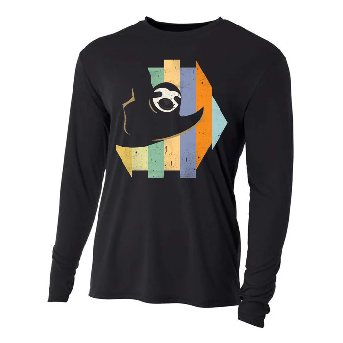 Retro Hanging Sloth Cooling Performance Long Sleeve Crew