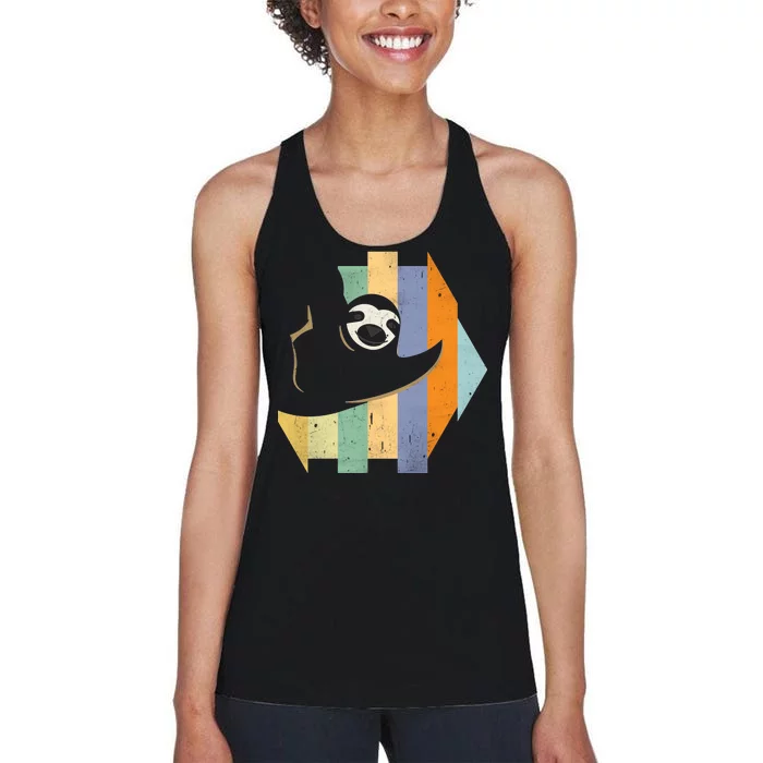 Retro Hanging Sloth Women's Racerback Tank