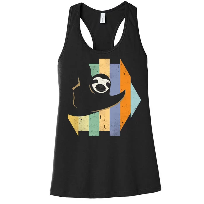 Retro Hanging Sloth Women's Racerback Tank