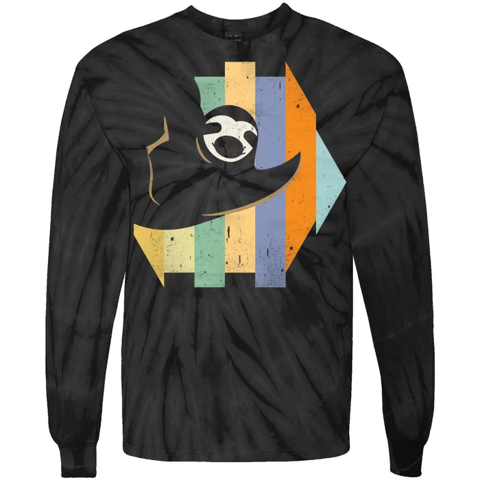 Retro Hanging Sloth Tie-Dye Long Sleeve Shirt