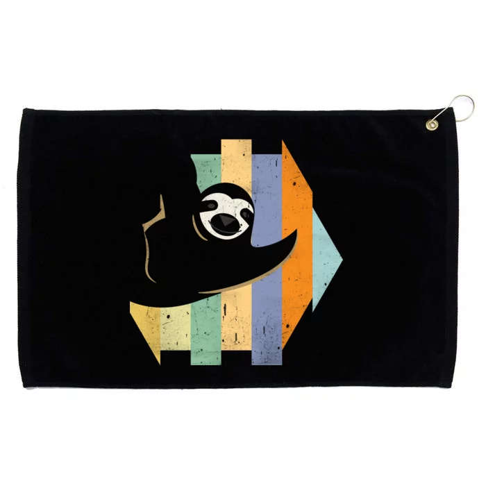 Retro Hanging Sloth Grommeted Golf Towel