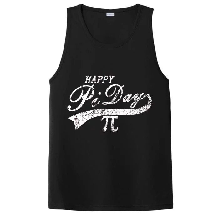 Retro Happy Pi Day 3.14 March 14th Math Geek Performance Tank