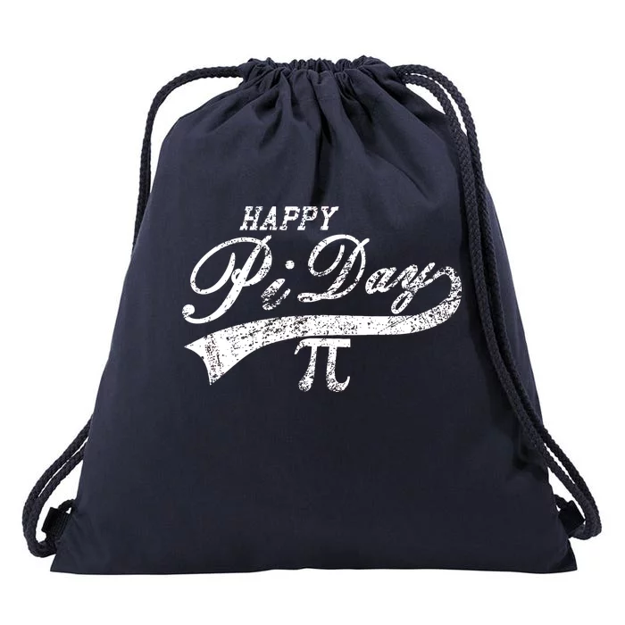 Retro Happy Pi Day 3.14 March 14th Math Geek Drawstring Bag