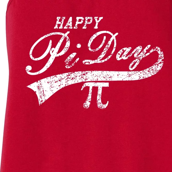 Retro Happy Pi Day 3.14 March 14th Math Geek Women's Racerback Tank