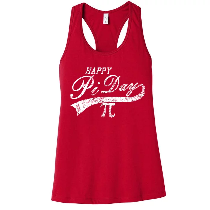 Retro Happy Pi Day 3.14 March 14th Math Geek Women's Racerback Tank