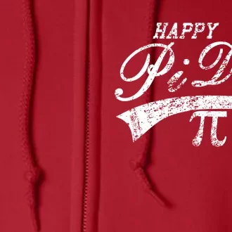 Retro Happy Pi Day 3.14 March 14th Math Geek Full Zip Hoodie