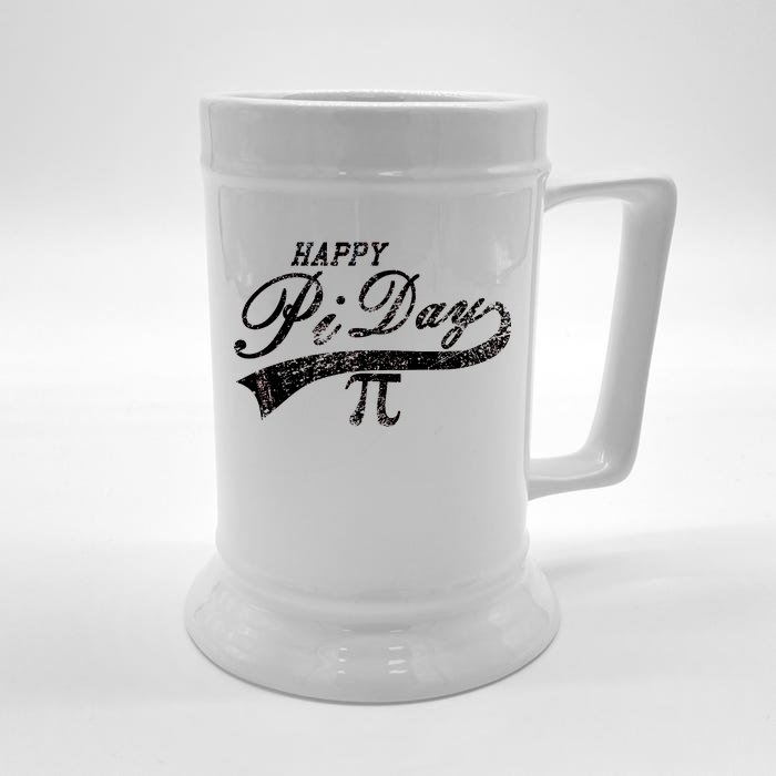 Retro Happy Pi Day 3.14 March 14th Math Geek Front & Back Beer Stein