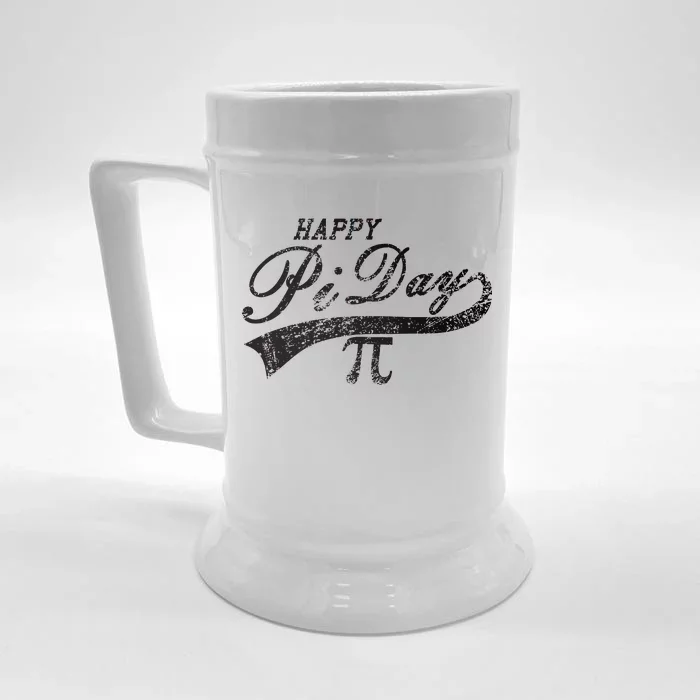 Retro Happy Pi Day 3.14 March 14th Math Geek Front & Back Beer Stein