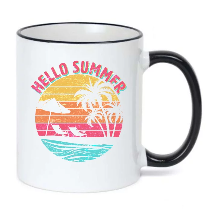 Retro Hello Summer Black Color Changing Mug