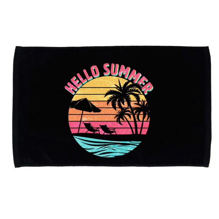 Retro Hello Summer Microfiber Hand Towel