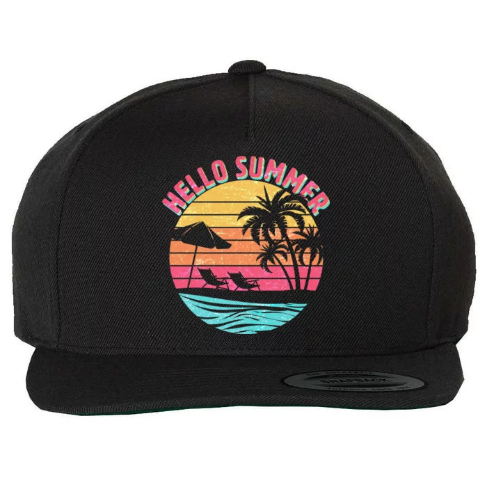 Retro Hello Summer Wool Snapback Cap