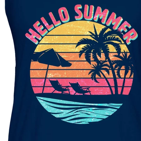 Retro Hello Summer Ladies Essential Flowy Tank